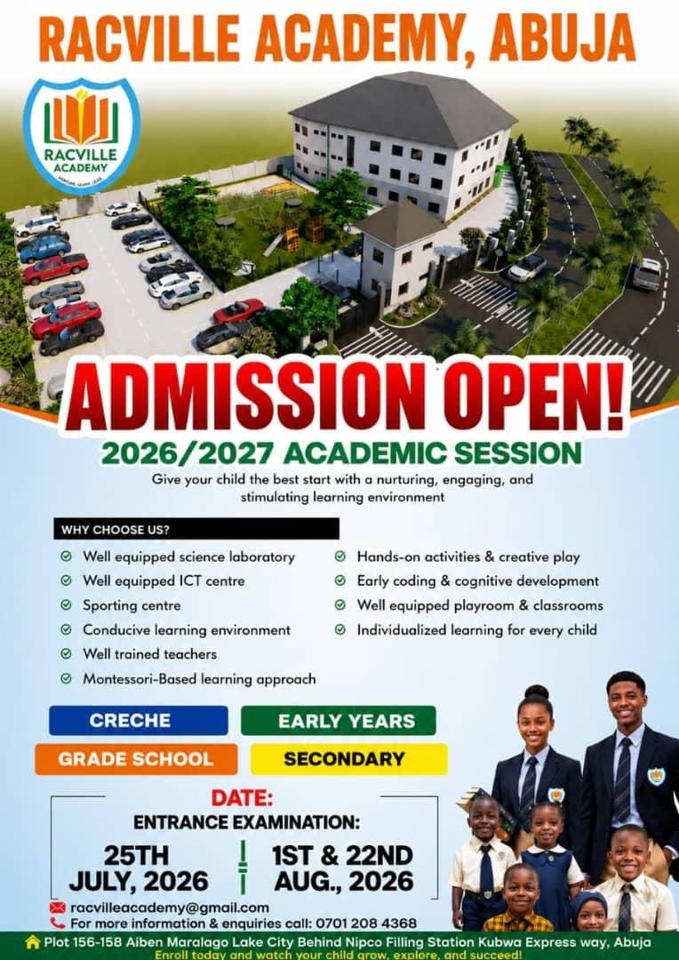 Racville Academy admissions flyer
