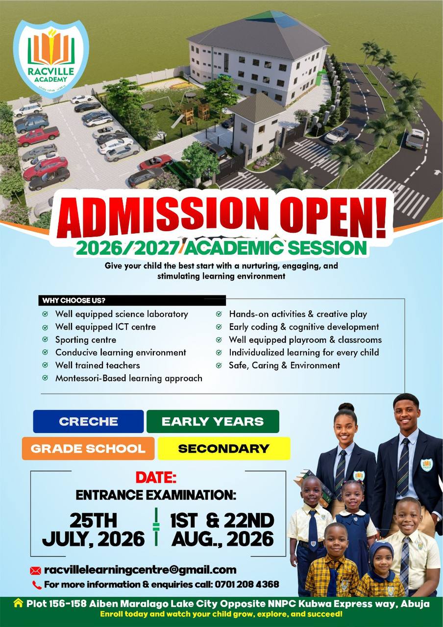 Racville Academy admissions flyer